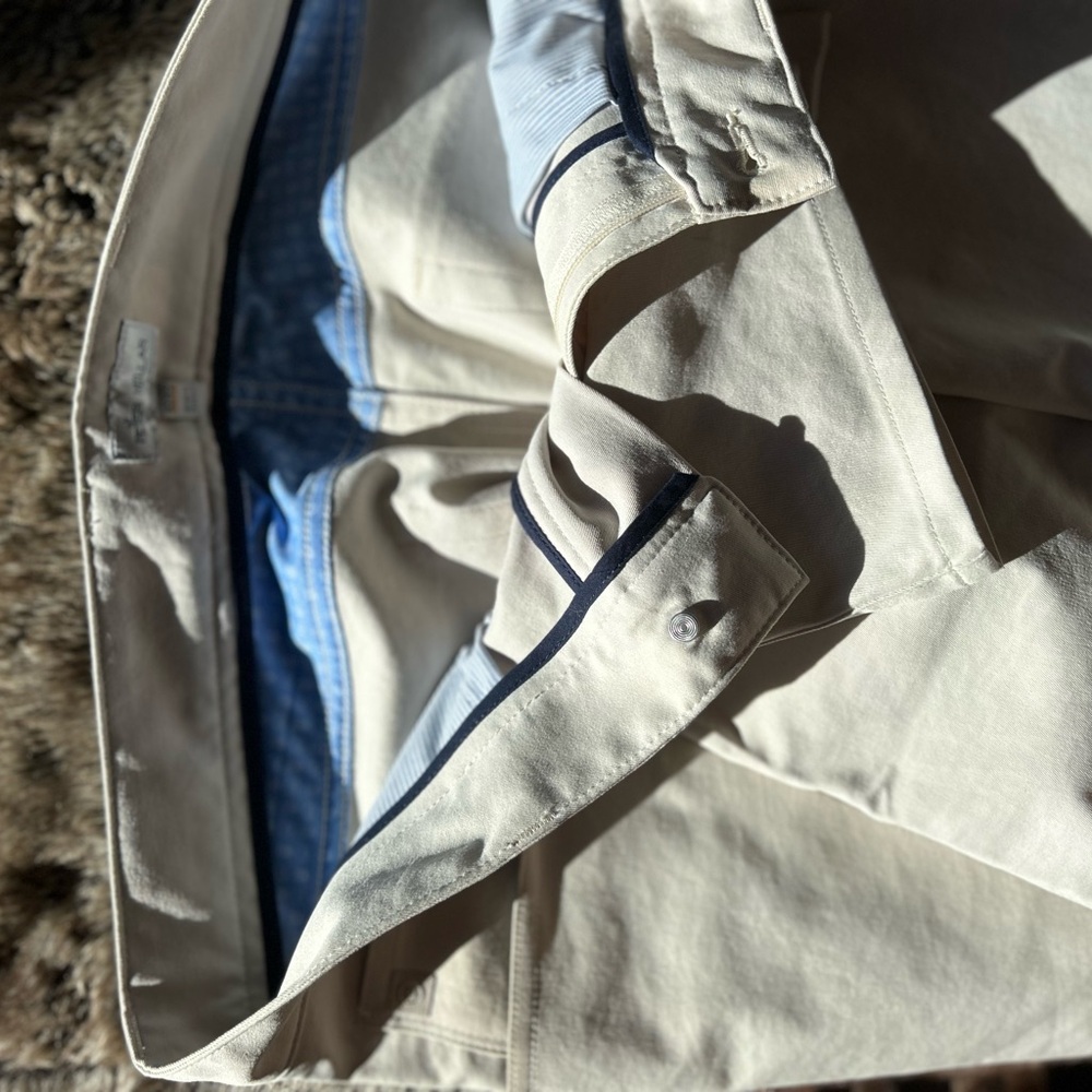 Classic Beige pants with Blue Lining